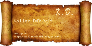 Koller Dávid névjegykártya